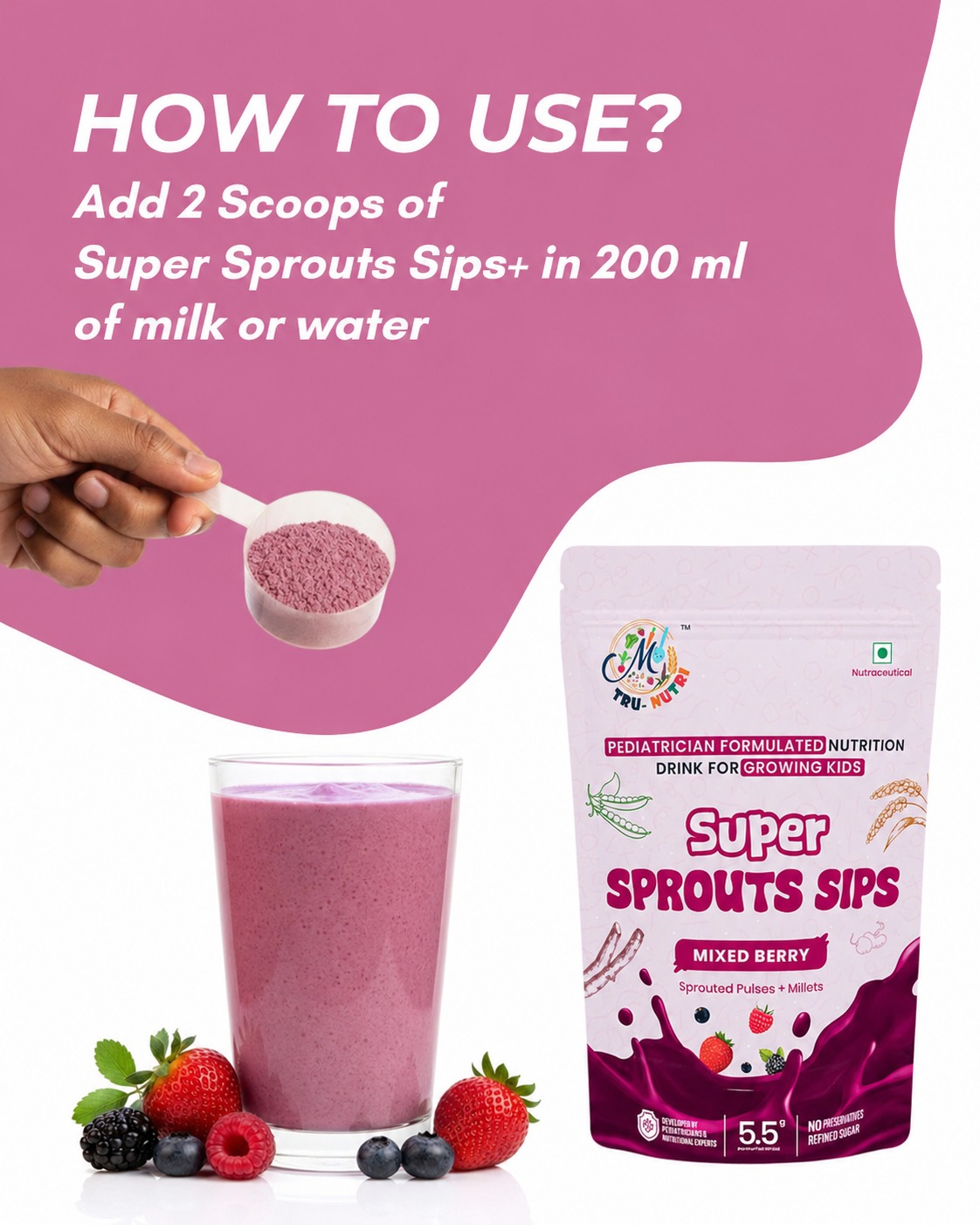 Super Sprouts Sips Mixed Berry Flavour