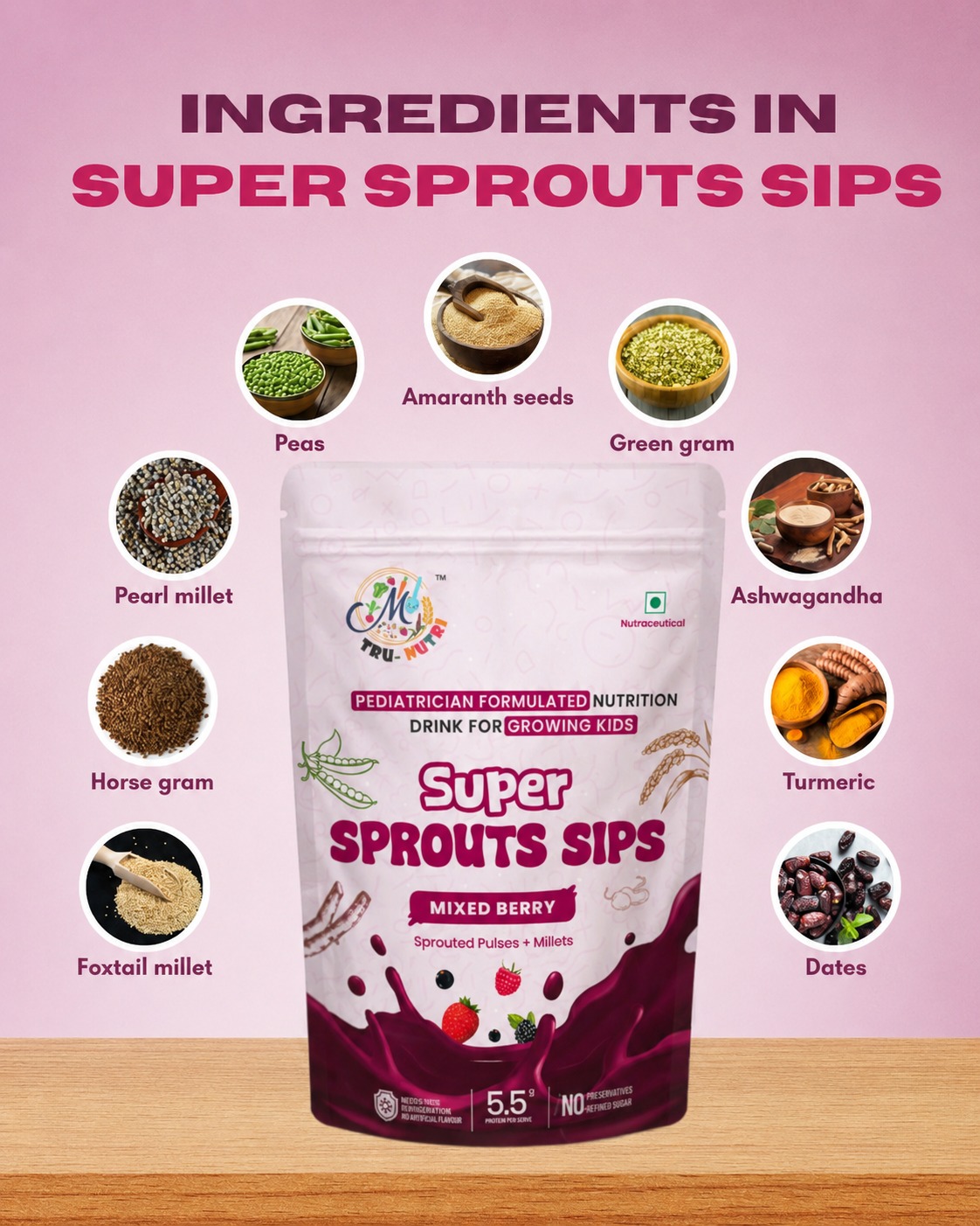 Super Sprouts Sips Mixed Berry Flavour