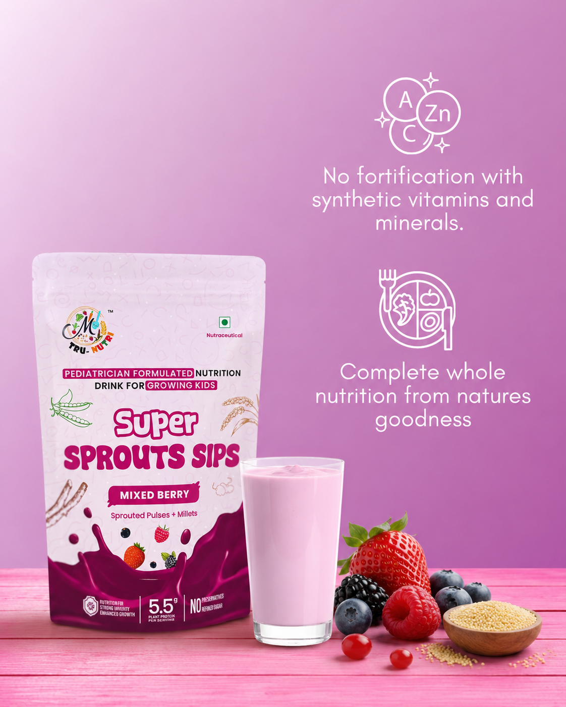 Super Sprouts Sips Mixed Berry Flavour