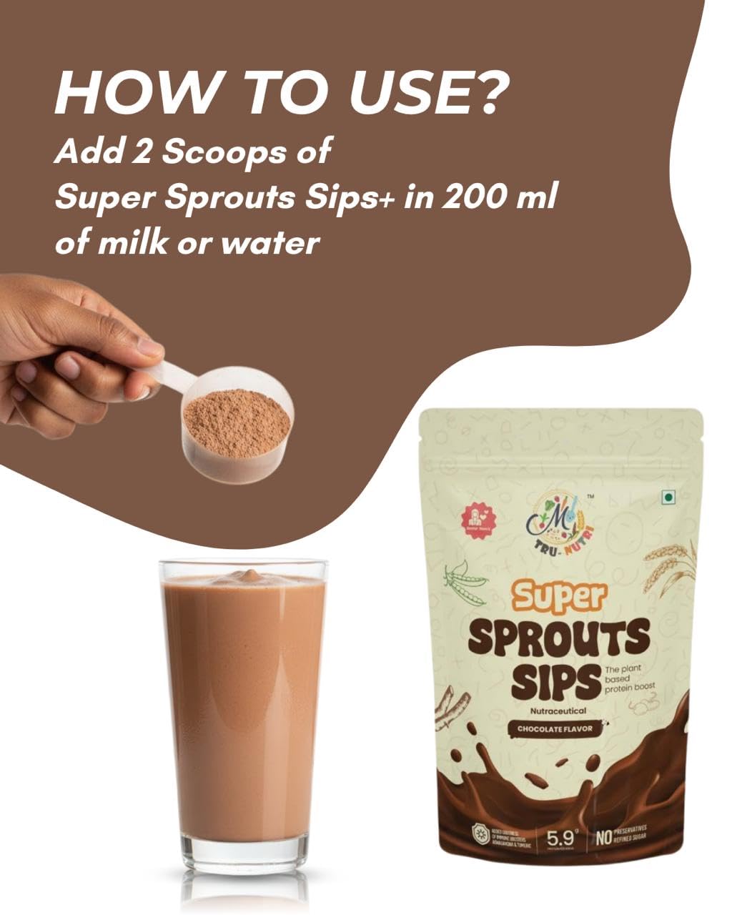 Super Sprouts Sips Chocolate Flavour (200g)