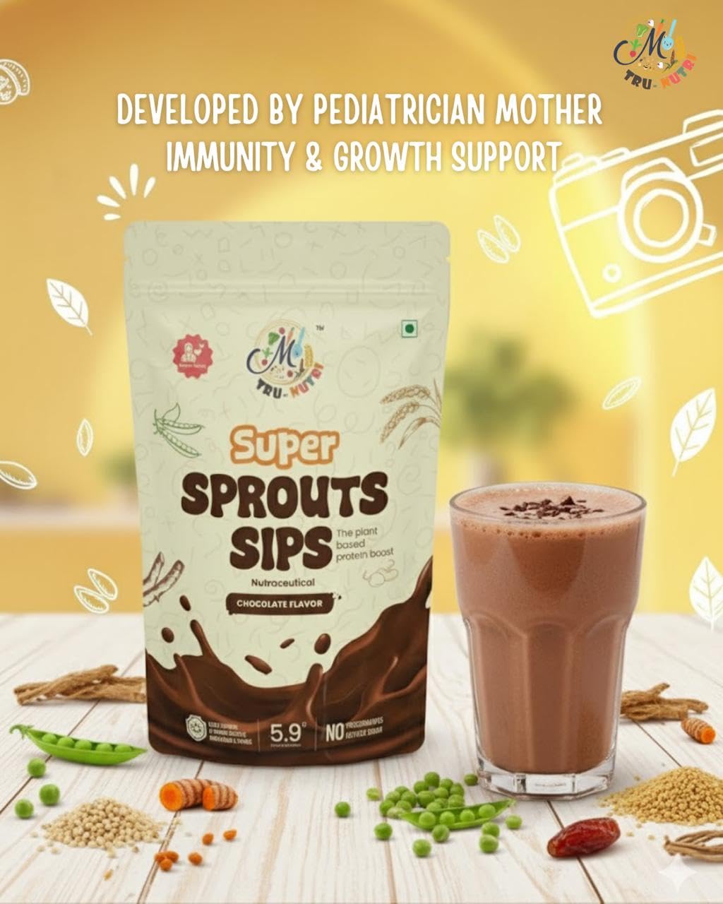 Super Sprouts Sips Chocolate Flavour (200g)