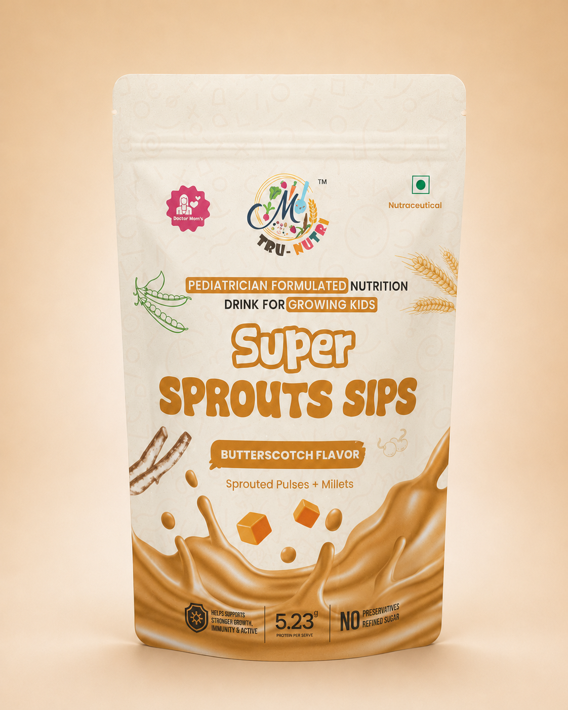 Super Sprouts Sips Butterscotch Flavour (200g)