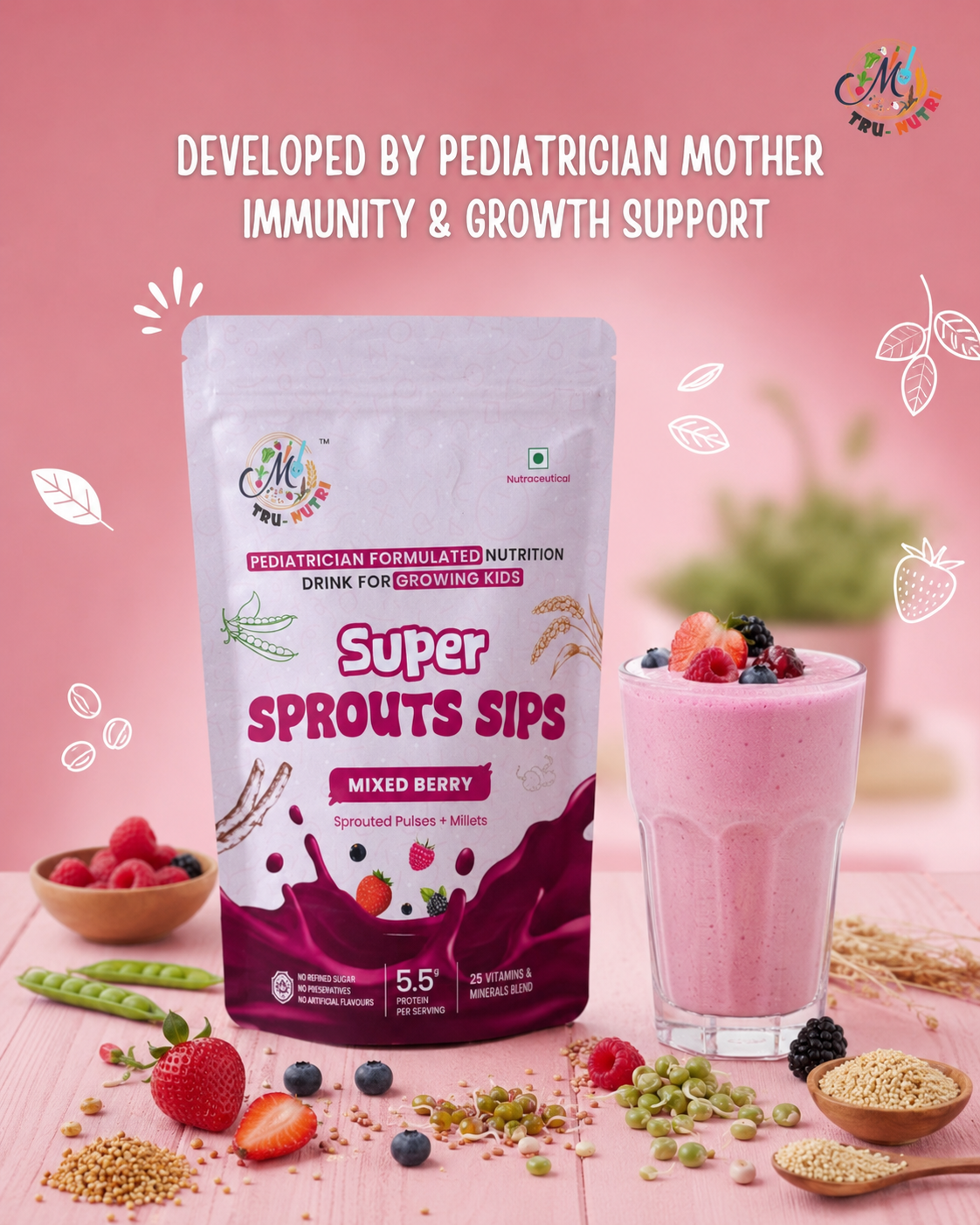 Super Sprouts Sips Mixed Berry Flavour